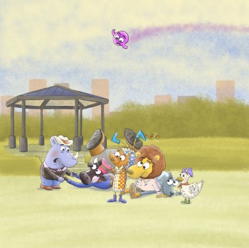 Percival Pig - Middle C passing over square dancers