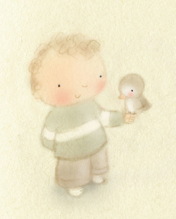 Boy with little bird