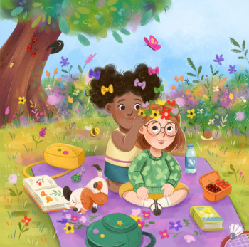 Girls in the meadow