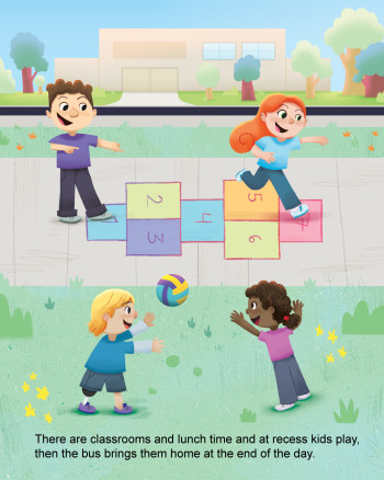 Children playing at school