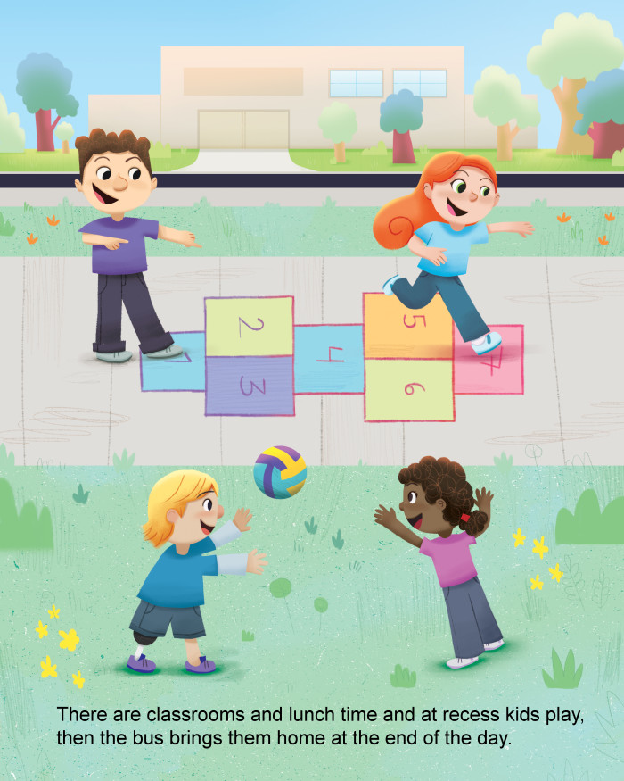 Children playing at school