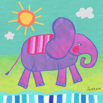Happy Tie Dye Elephant