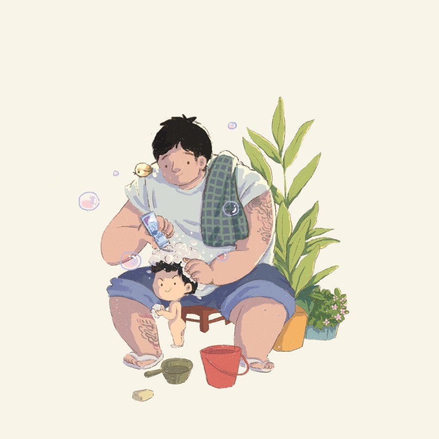 Sweet Illustrations of Fathers for Father's Day