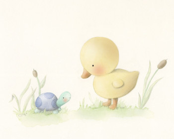 Duckling with Turtle