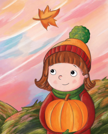 Autumn Pumpkin Girl Crop