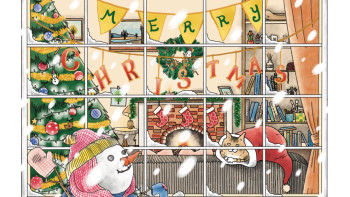 Snowy Christmas of My Cat and Snowman