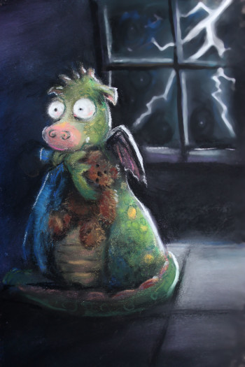 Sparky is afraid of the dark!