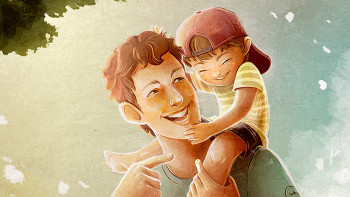 Sweet Illustrations of Fathers for Father's Day