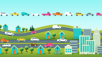 Simple daily commute animation.