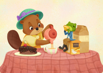 Beaver and Frog Tea time